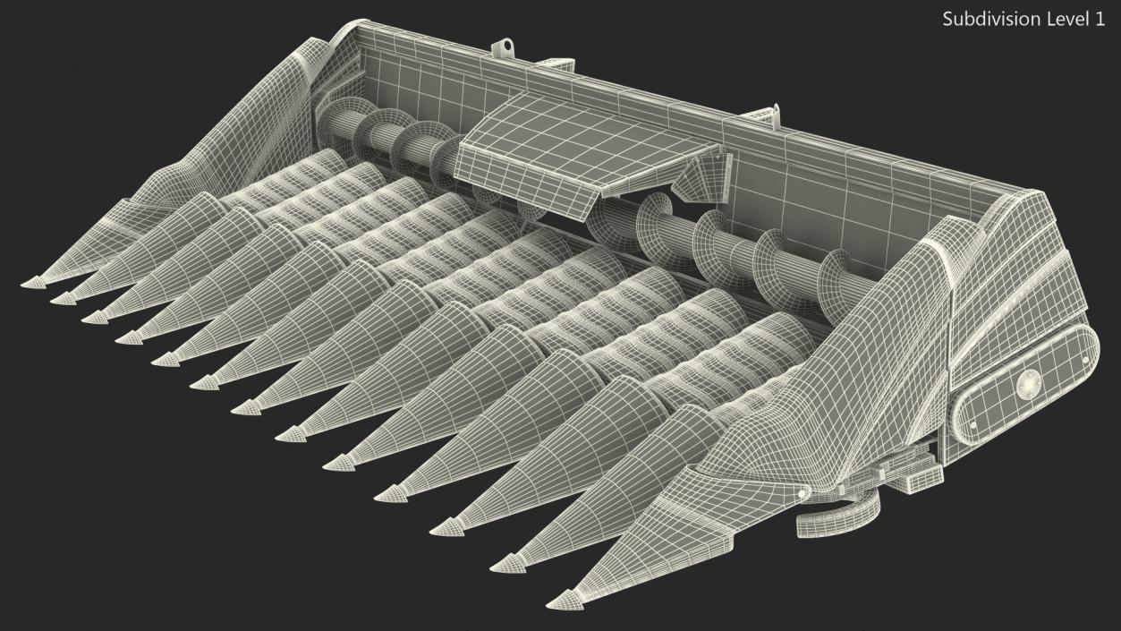 3D Rigid Corn Header 12 Rows Dirty