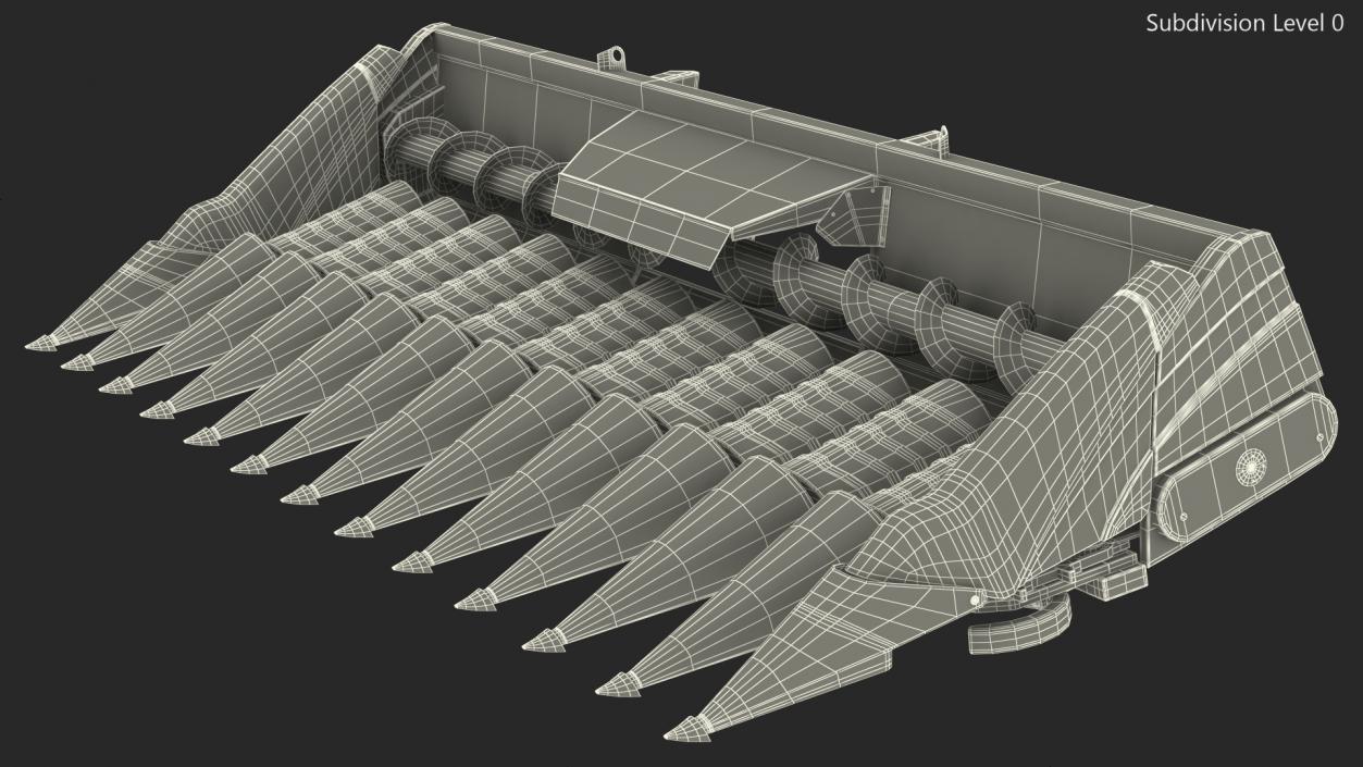 3D Rigid Corn Header 12 Rows Dirty