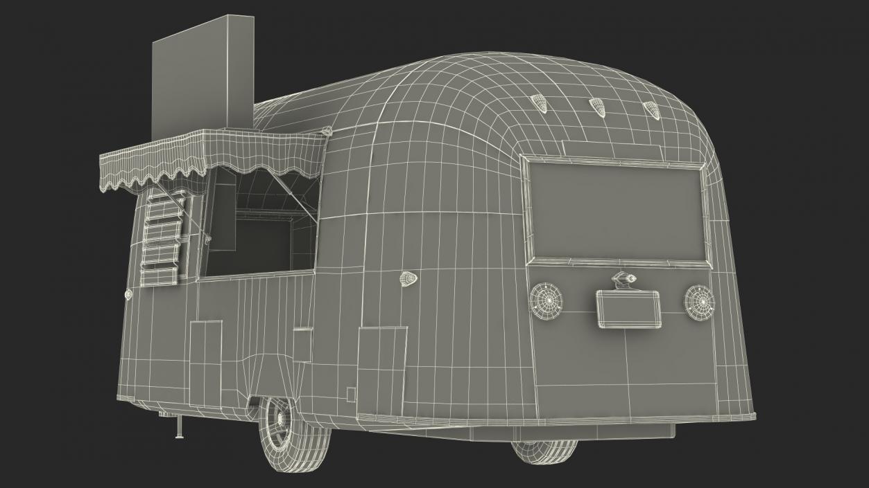 Yellow Fish Food Truck Rigged 3D model