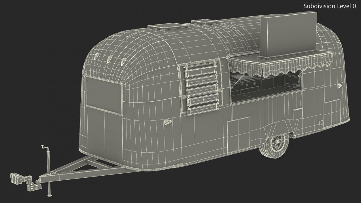 Yellow Fish Food Truck Rigged 3D model