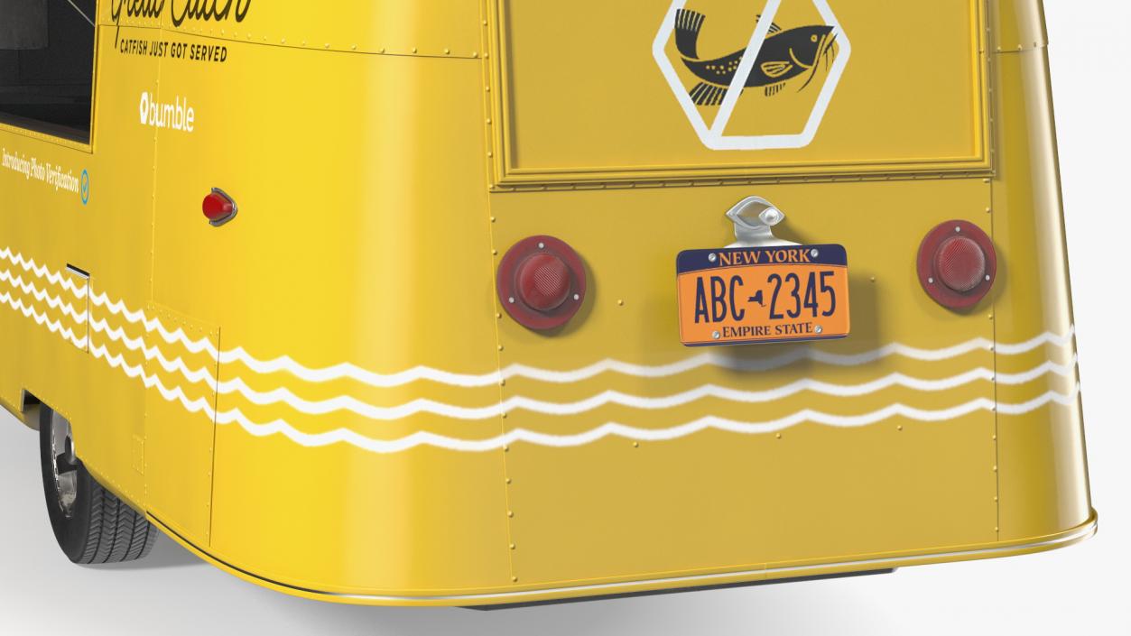 Yellow Fish Food Truck Rigged 3D model