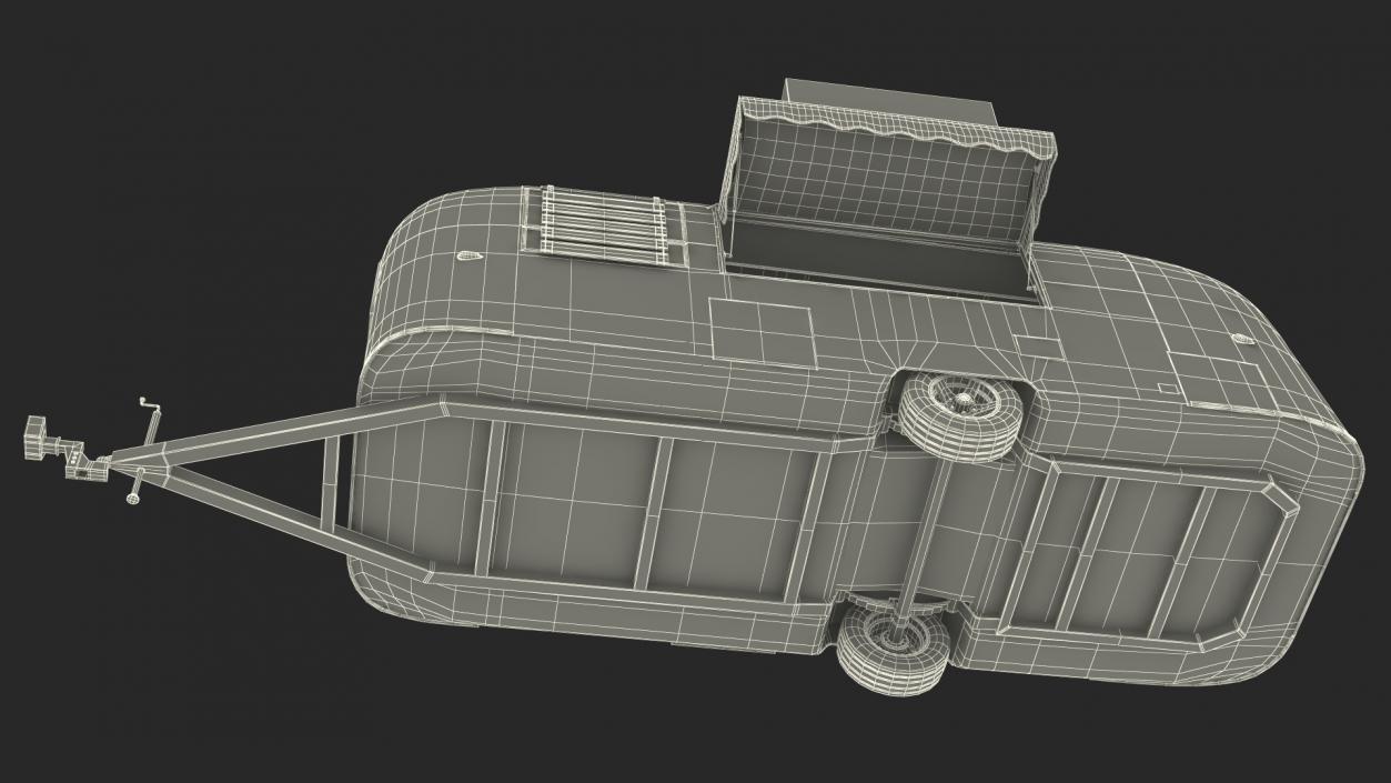 Yellow Fish Food Truck Rigged 3D model