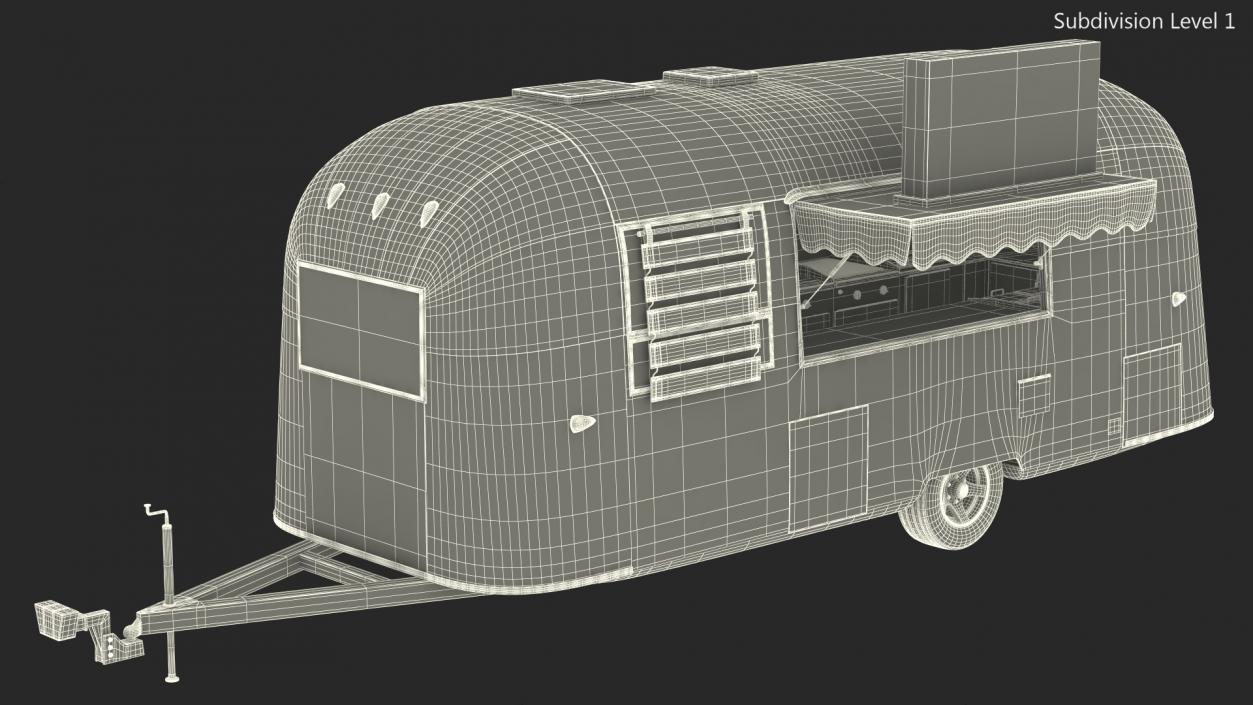 Yellow Fish Food Truck Rigged 3D model