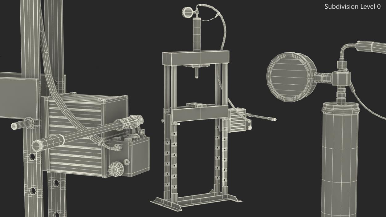 3D model Dake 10 Ton Manual Hydraulic Bench Press