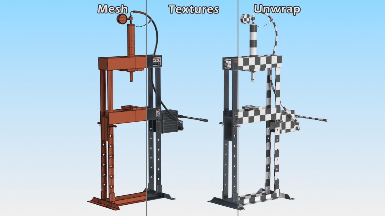 3D model Dake 10 Ton Manual Hydraulic Bench Press