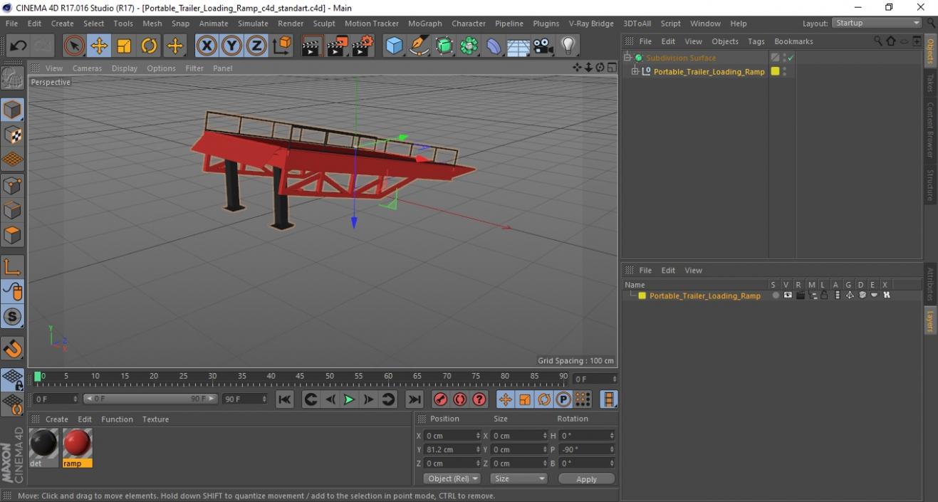 Portable Trailer Loading Ramp 3D model