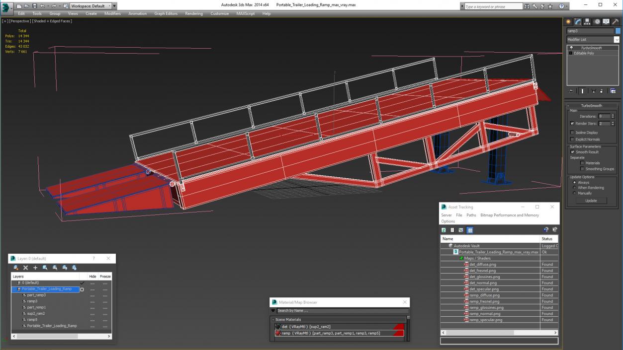 Portable Trailer Loading Ramp 3D model