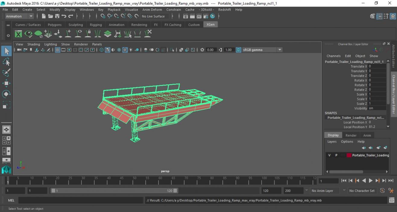 Portable Trailer Loading Ramp 3D model