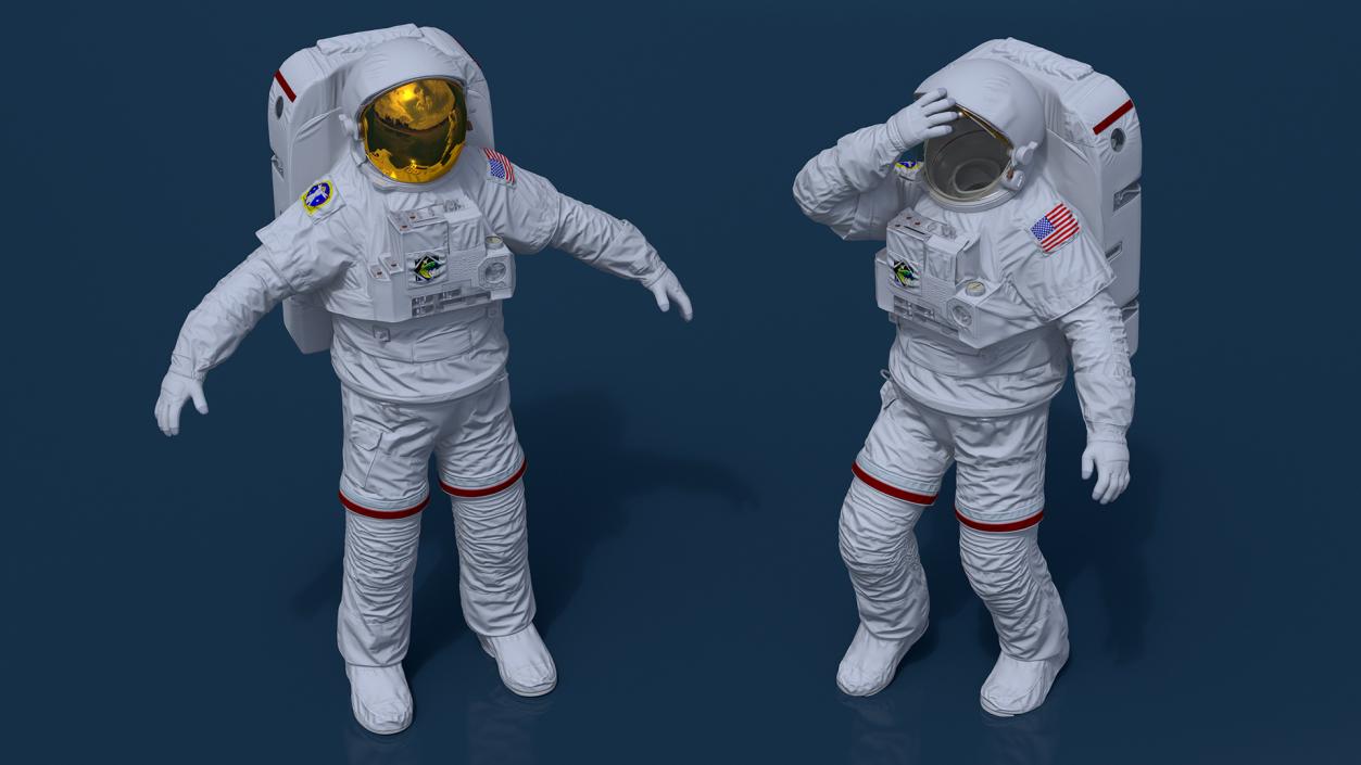 NASA Astronaut Suit with Backpack Rigged for Maya 3D model