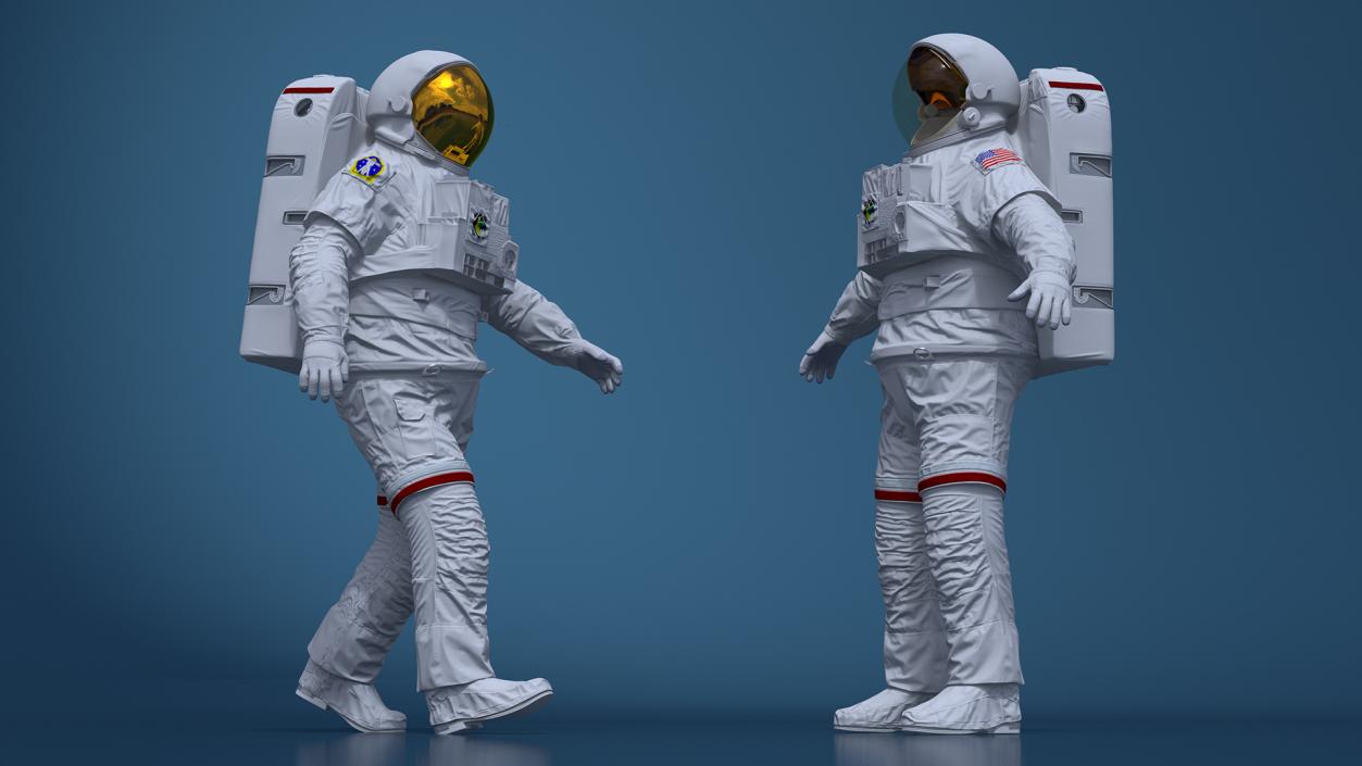 NASA Astronaut Suit with Backpack Rigged for Maya 3D model