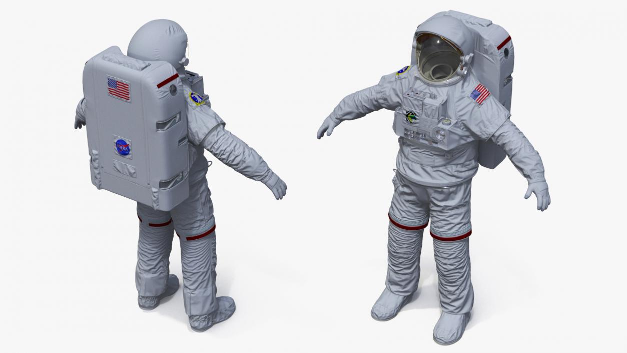 NASA Astronaut Suit with Backpack Rigged for Maya 3D model