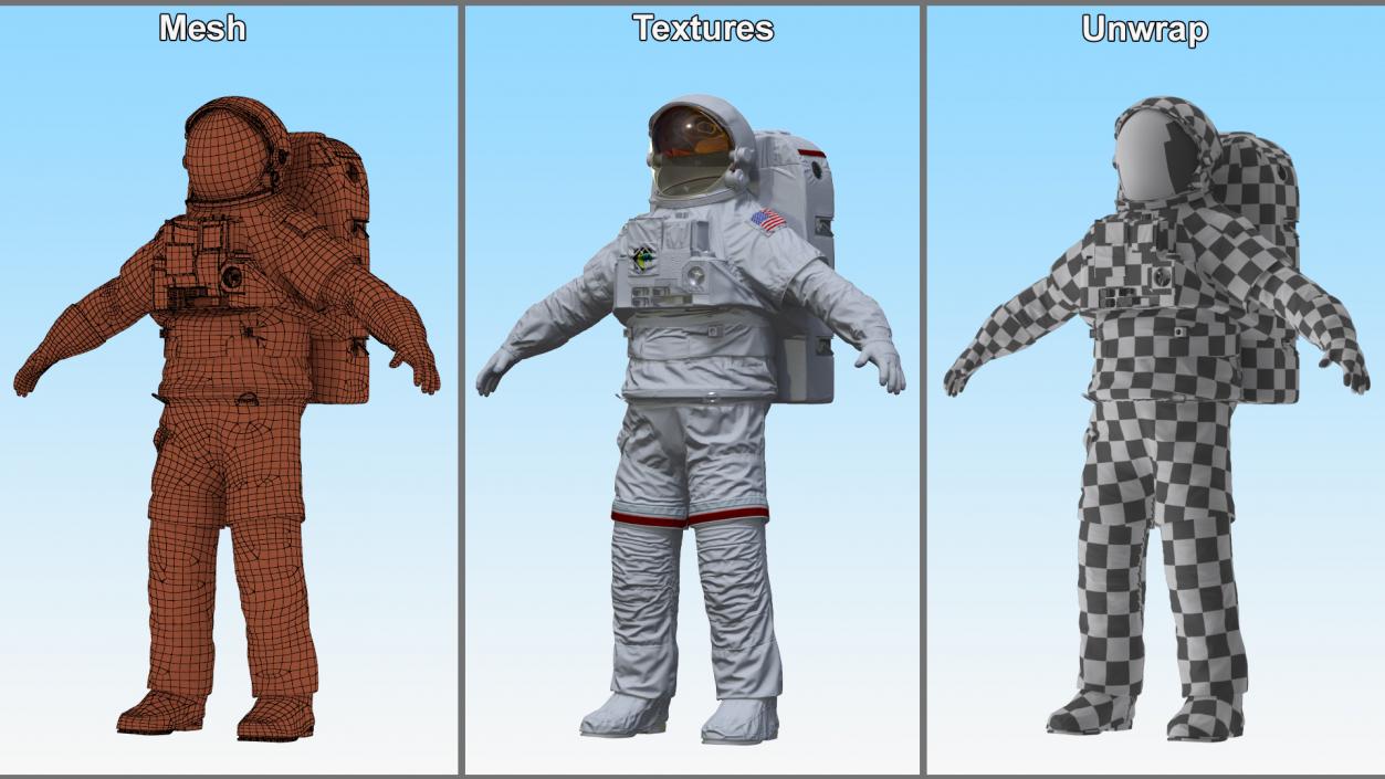 NASA Astronaut Suit with Backpack Rigged for Maya 3D model