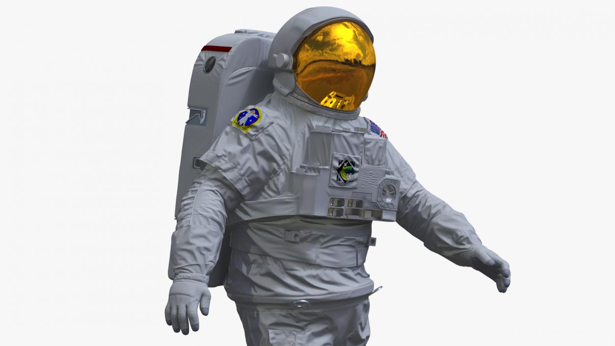 NASA Astronaut Suit with Backpack Rigged for Maya 3D model