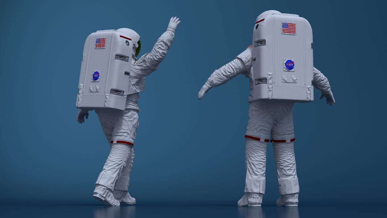 NASA Astronaut Suit with Backpack Rigged for Maya 3D model