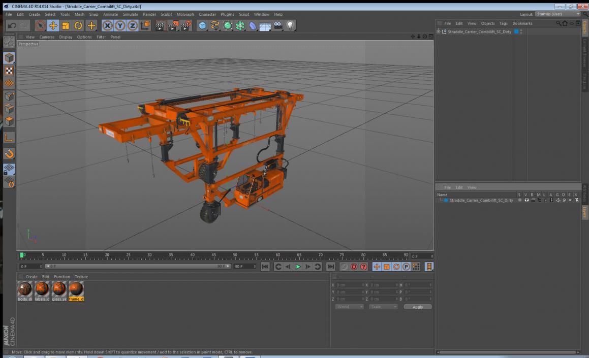 3D model Straddle Carrier Combilift SC Dirty