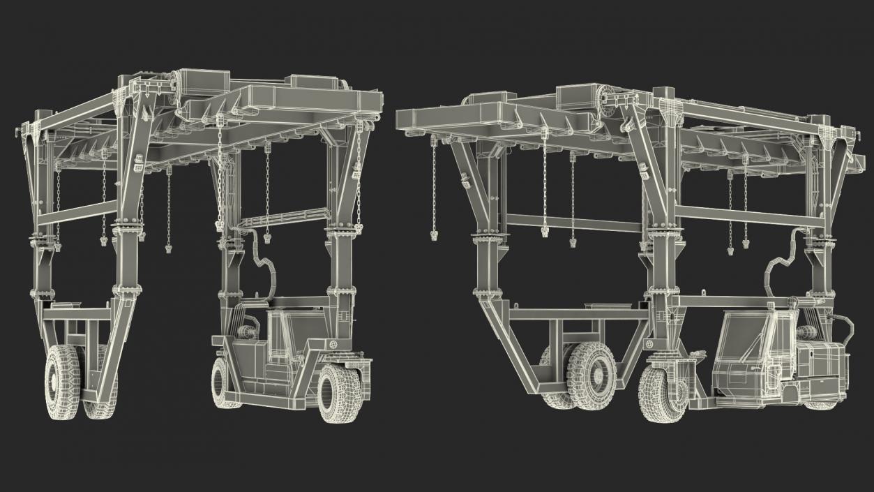 3D model Straddle Carrier Combilift SC Dirty