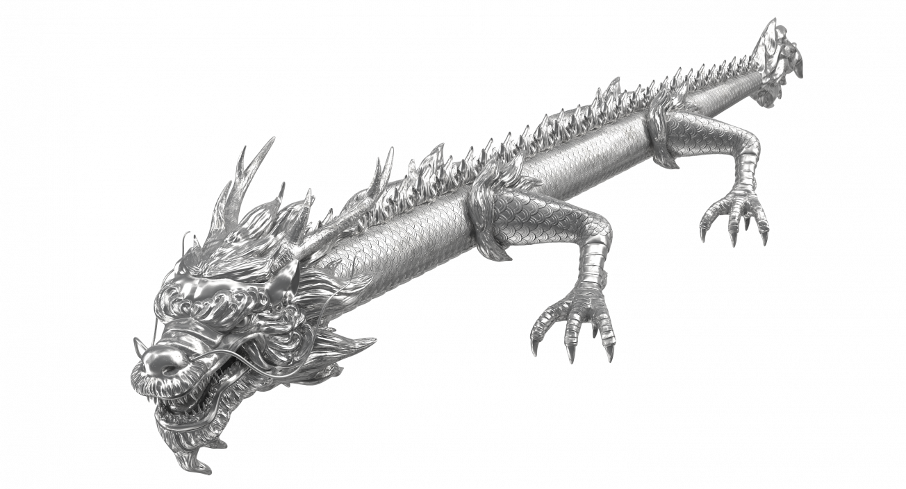 3D Silver Dragon model