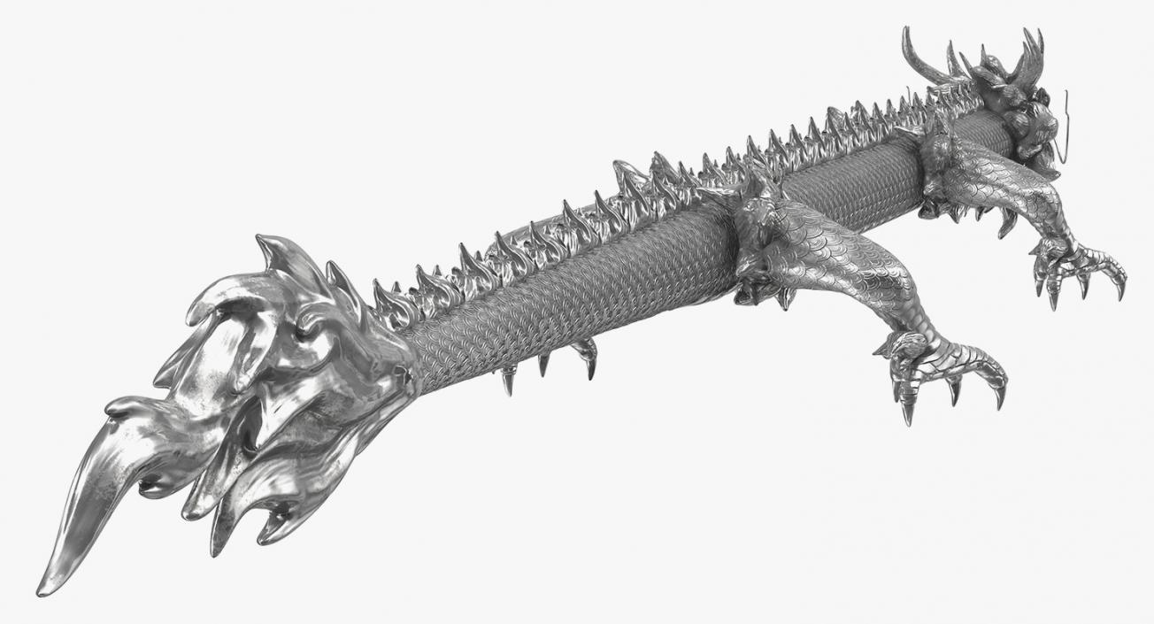 3D Silver Dragon model