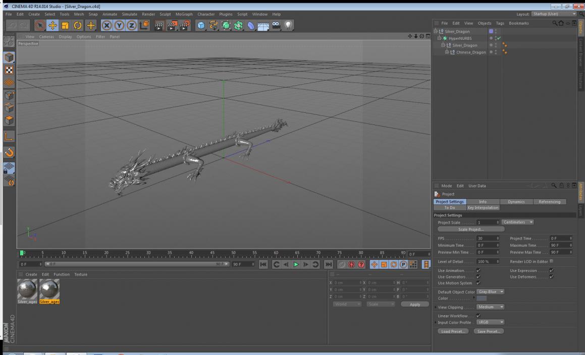 3D Silver Dragon model