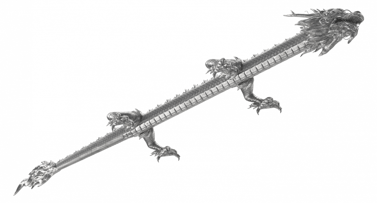 3D Silver Dragon model