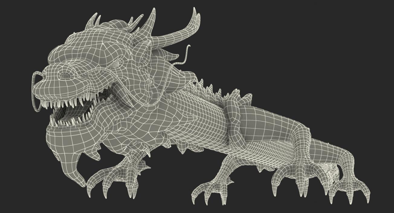 3D Silver Dragon model