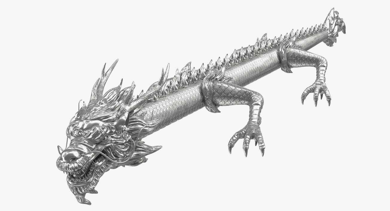 3D Silver Dragon model