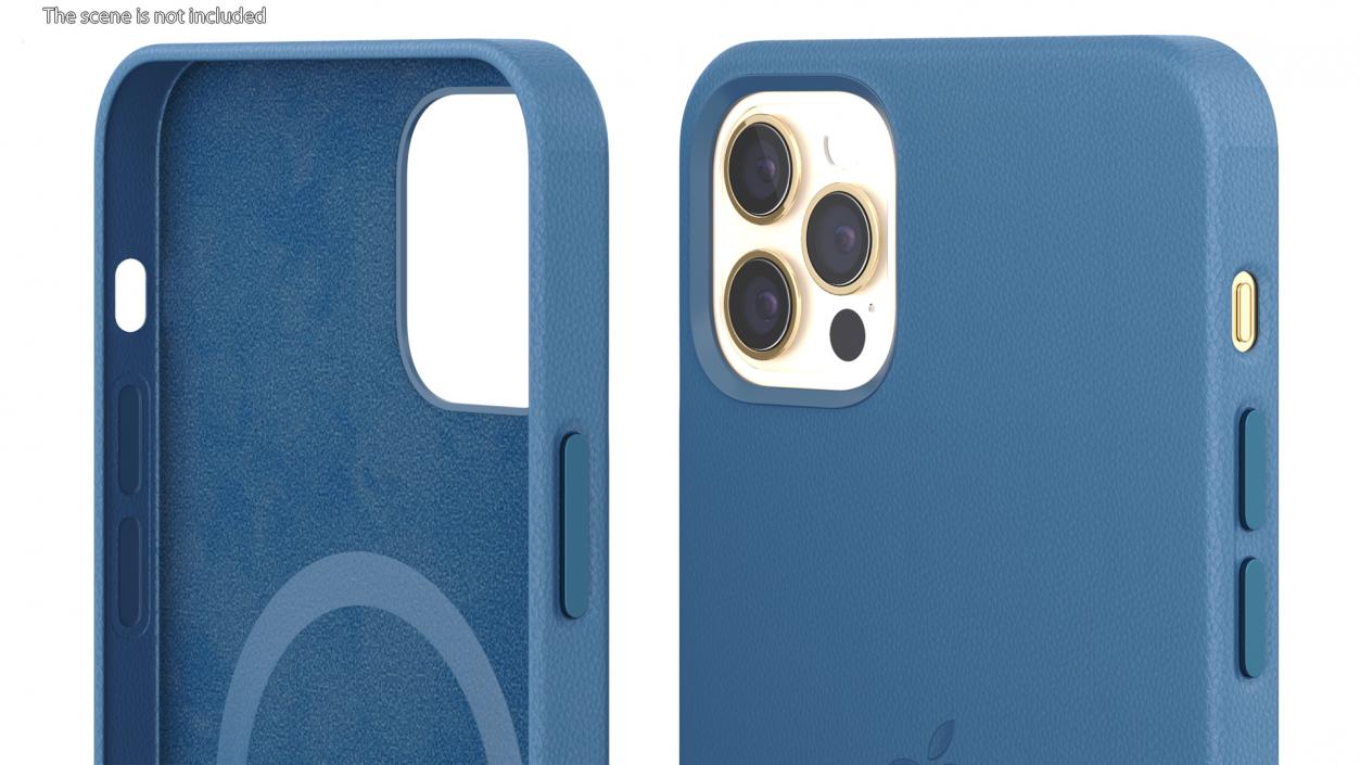 iPhone 12 Pro Max Leather Case Baltic Blue 3D