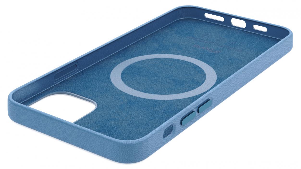 iPhone 12 Pro Max Leather Case Baltic Blue 3D