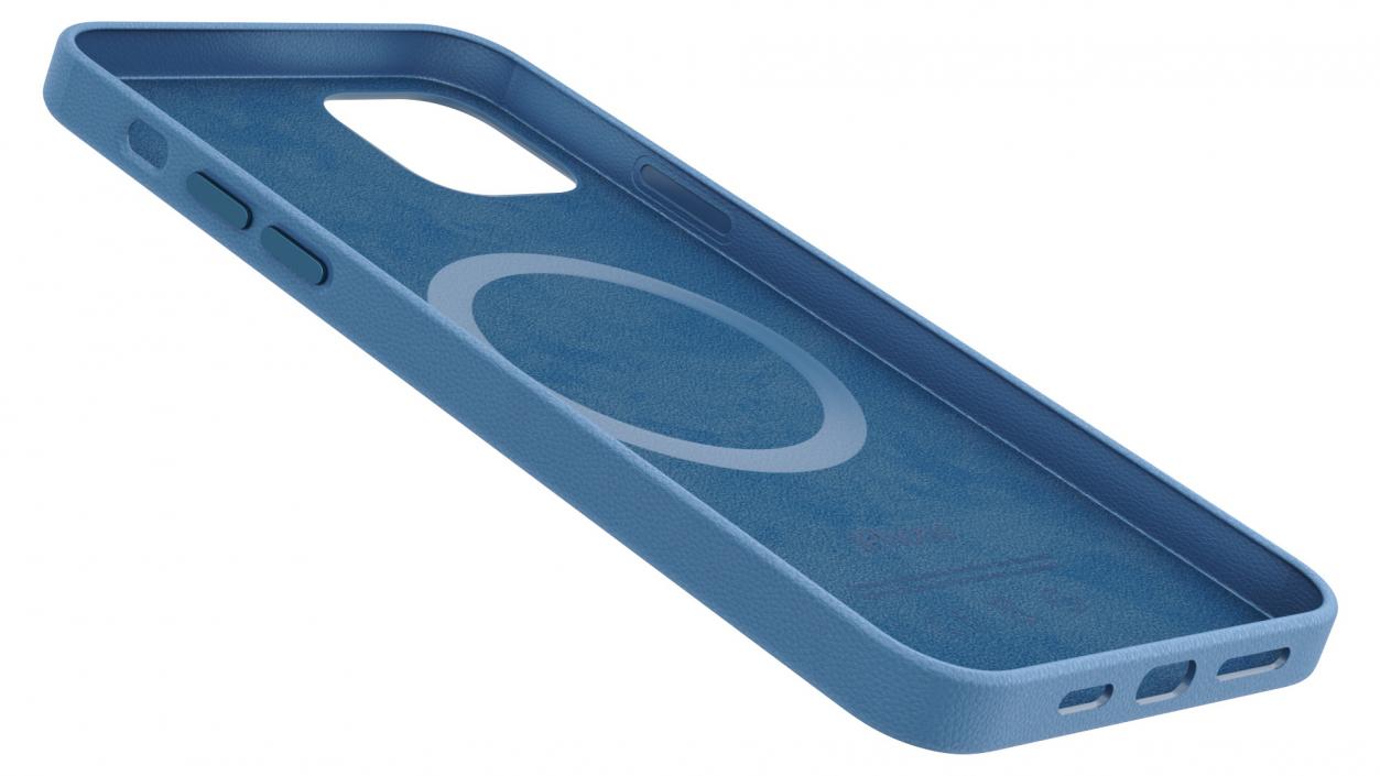 iPhone 12 Pro Max Leather Case Baltic Blue 3D