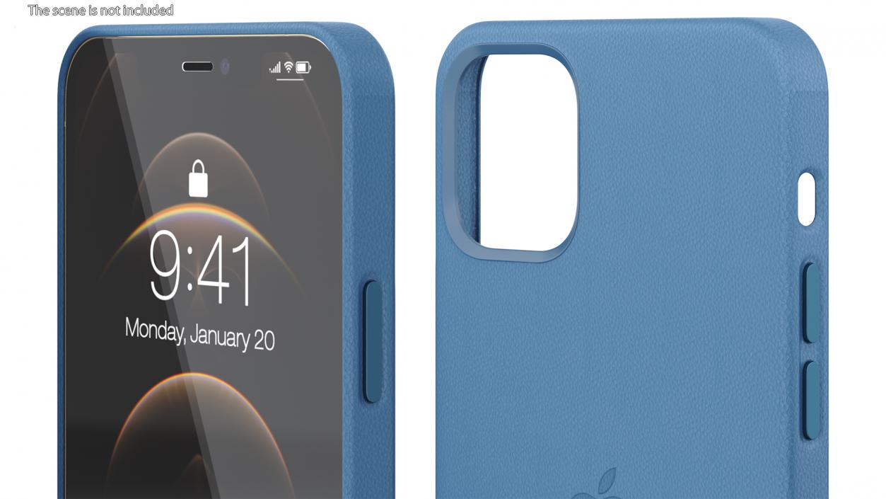 iPhone 12 Pro Max Leather Case Baltic Blue 3D