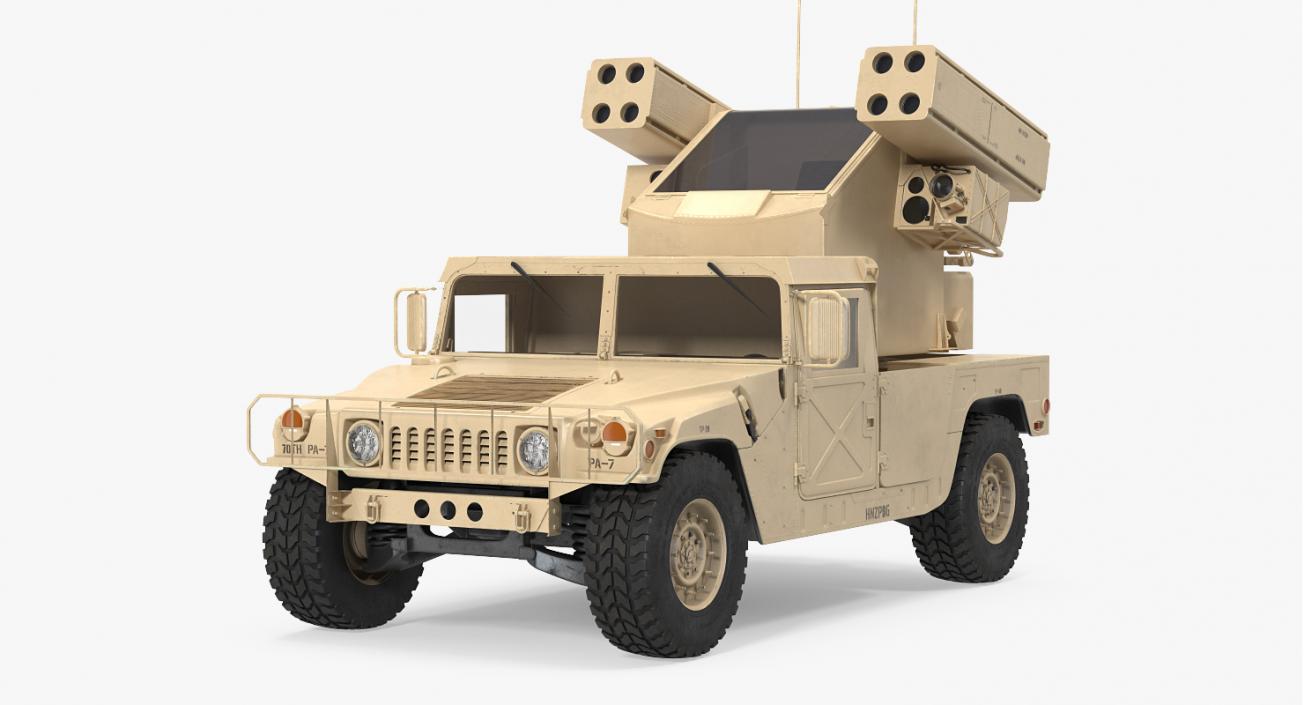 HMMWV M998 Equipped with Avenger Desert 3D model