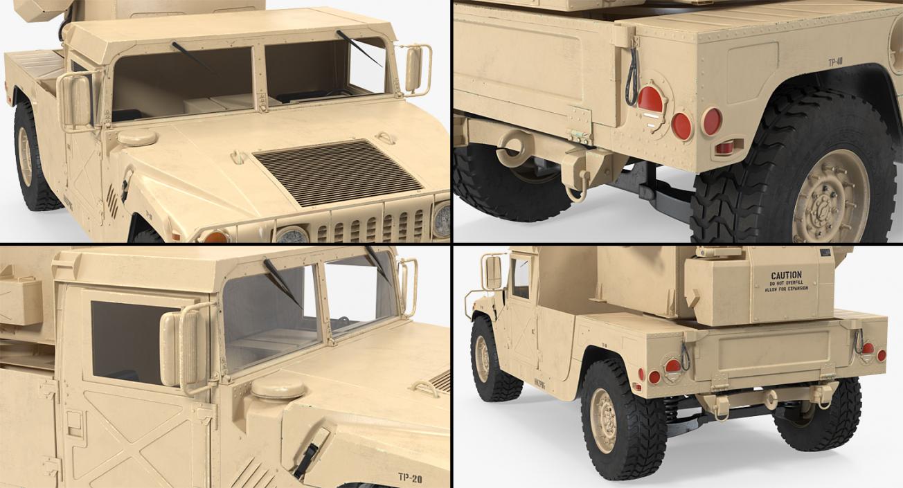 HMMWV M998 Equipped with Avenger Desert 3D model