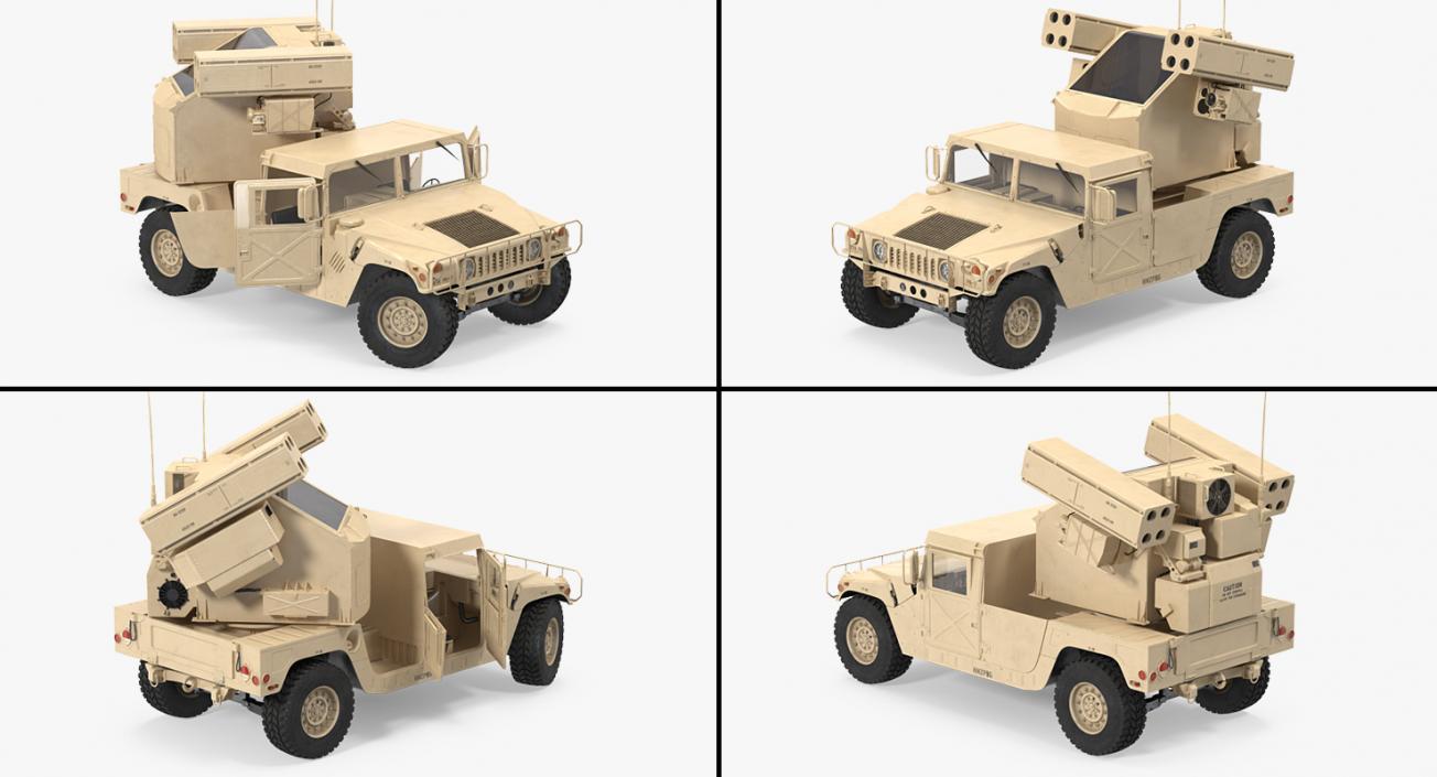 HMMWV M998 Equipped with Avenger Desert 3D model