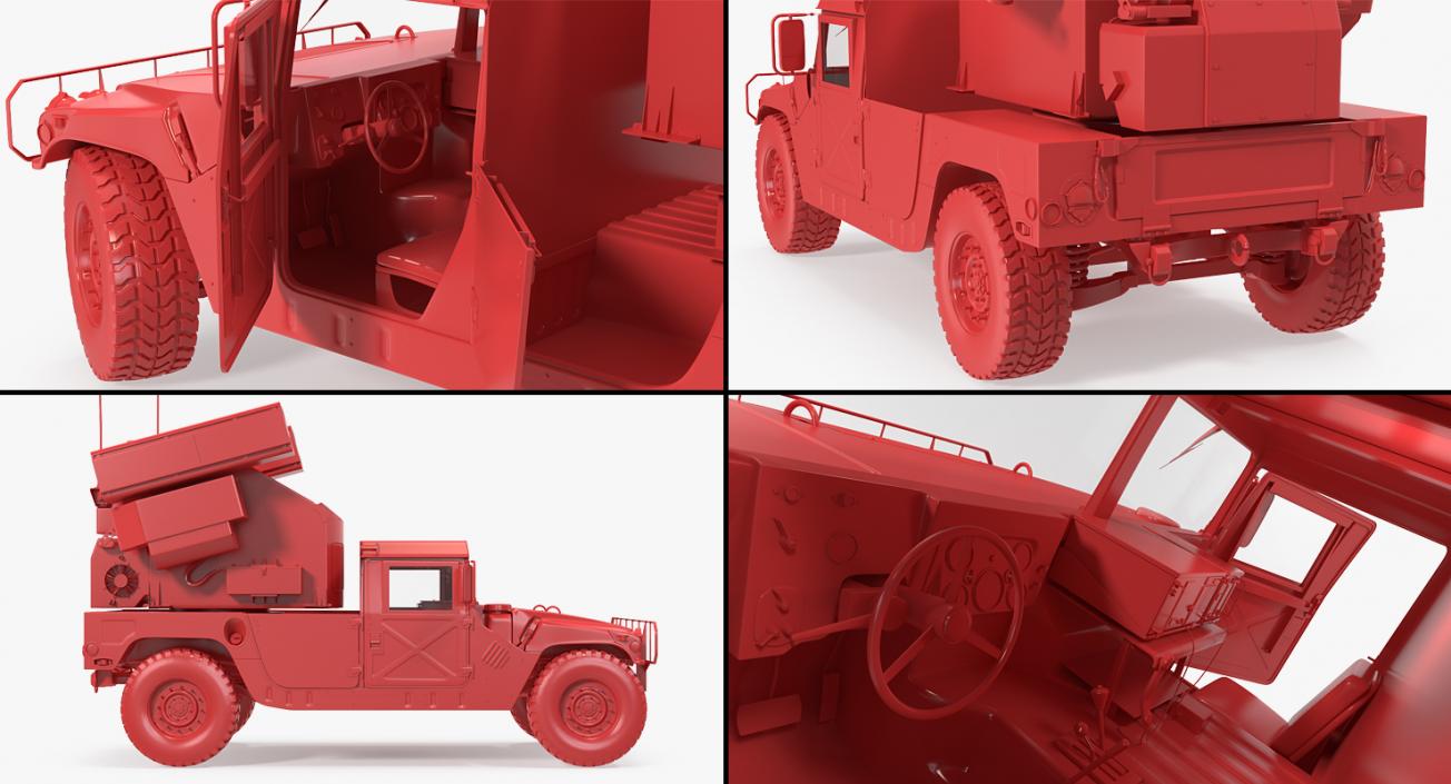 HMMWV M998 Equipped with Avenger Desert 3D model