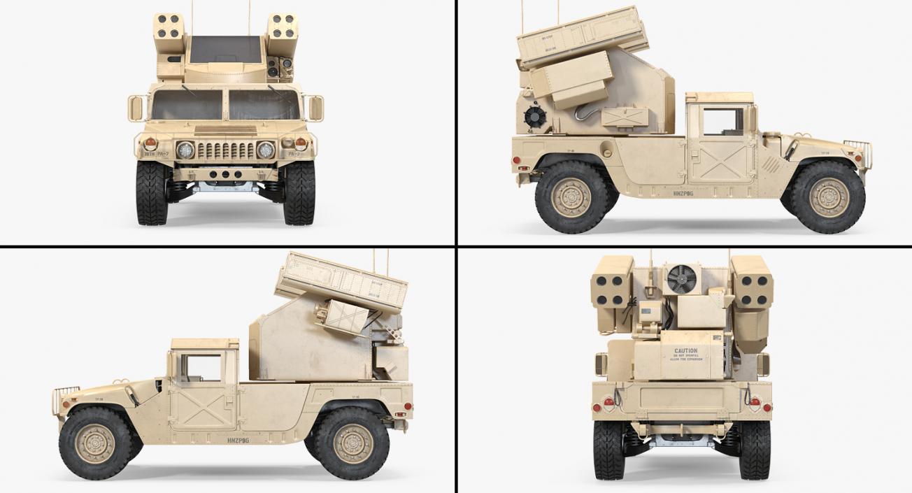 HMMWV M998 Equipped with Avenger Desert 3D model