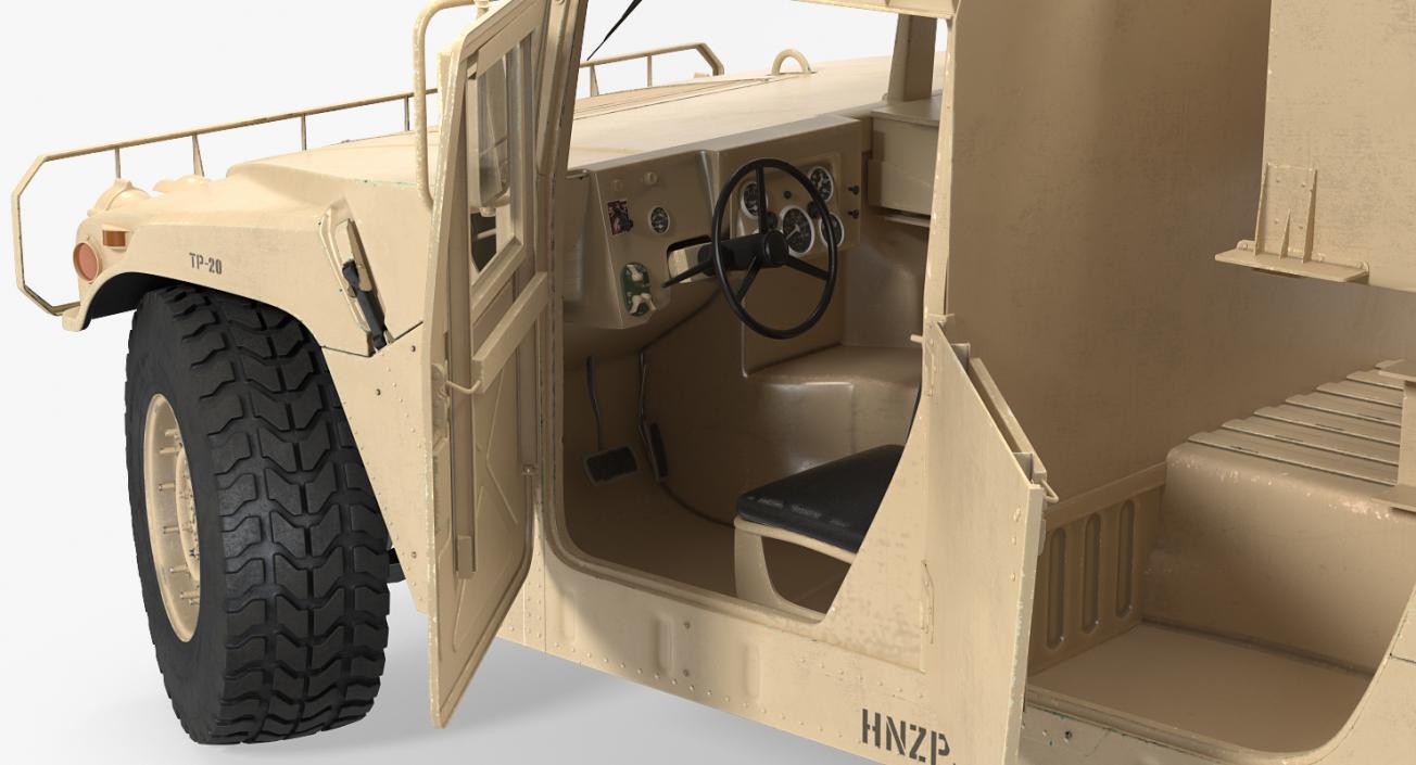 HMMWV M998 Equipped with Avenger Desert 3D model