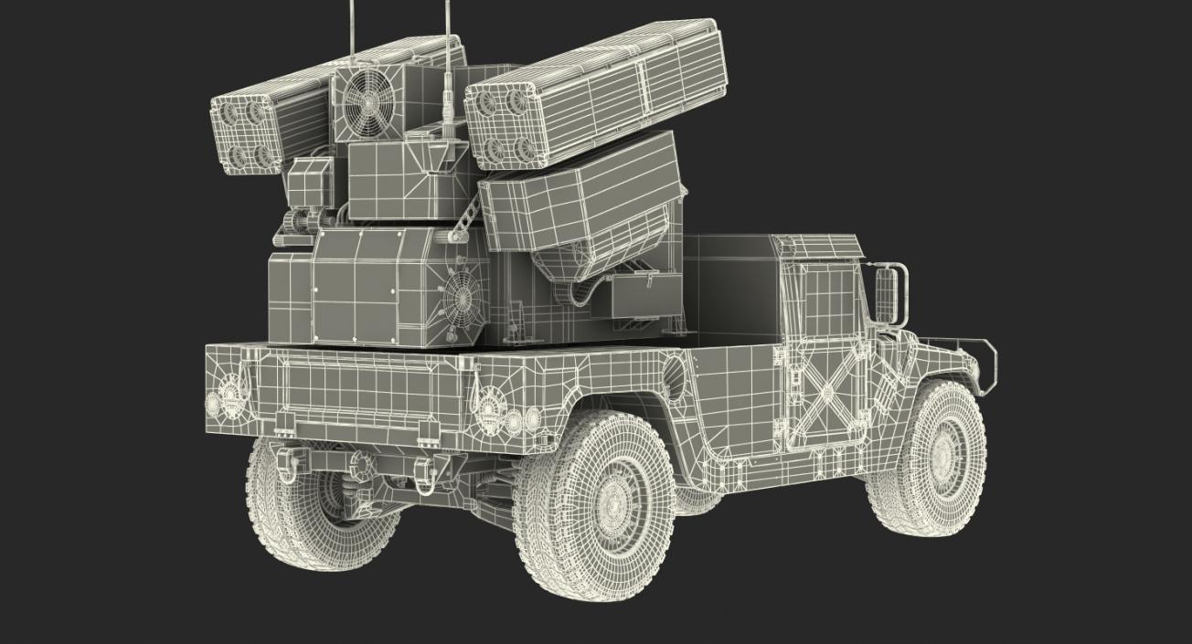 HMMWV M998 Equipped with Avenger Desert 3D model