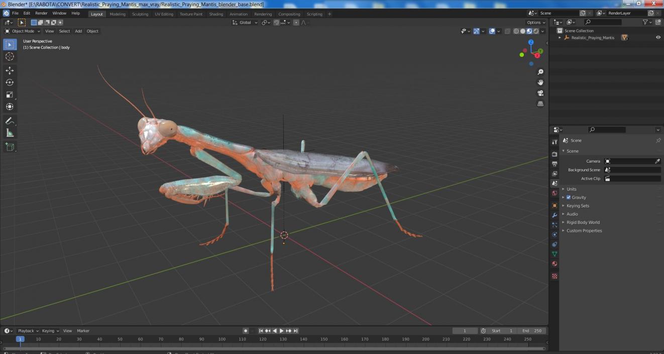 3D Realistic Praying Mantis 2