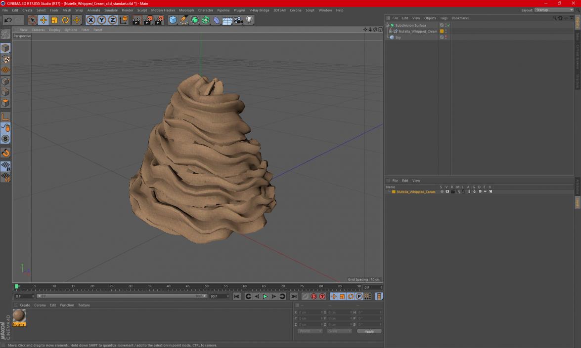 Nutella Whipped Cream for 3D Print 3D model