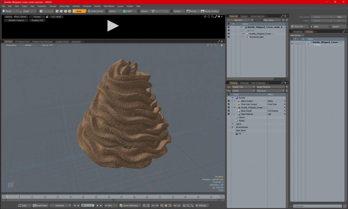 Nutella Whipped Cream for 3D Print 3D model