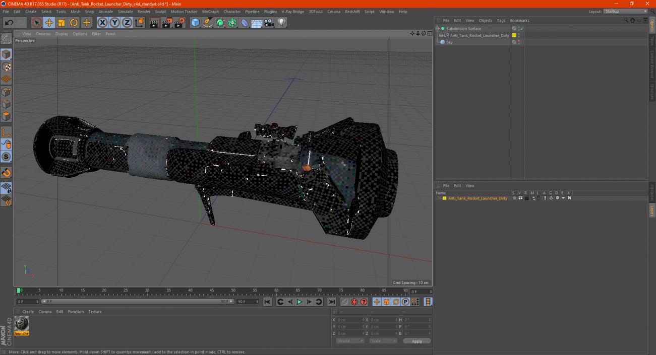 3D Anti Tank Rocket Launcher Dirty