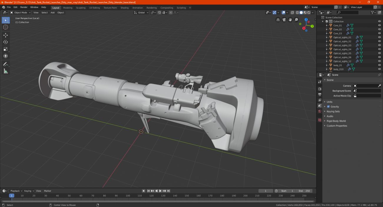 3D Anti Tank Rocket Launcher Dirty