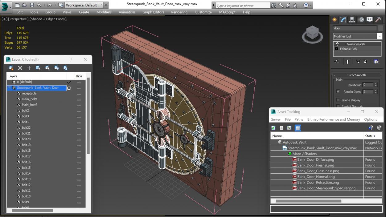 3D model Steampunk Bank Vault Door