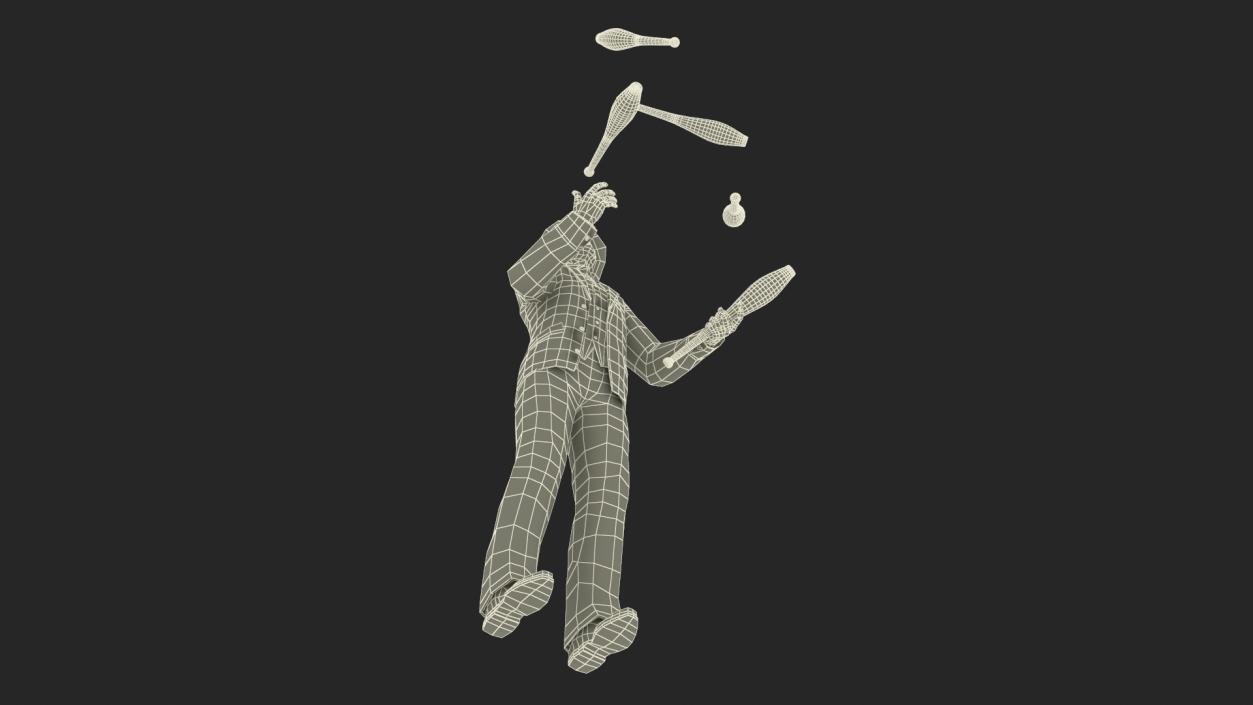 3D Man Juggling Delphin Loop Clubs