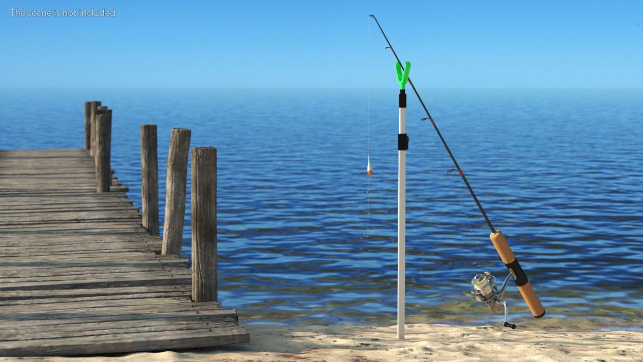 3D Fishing Pole on Rod Holder