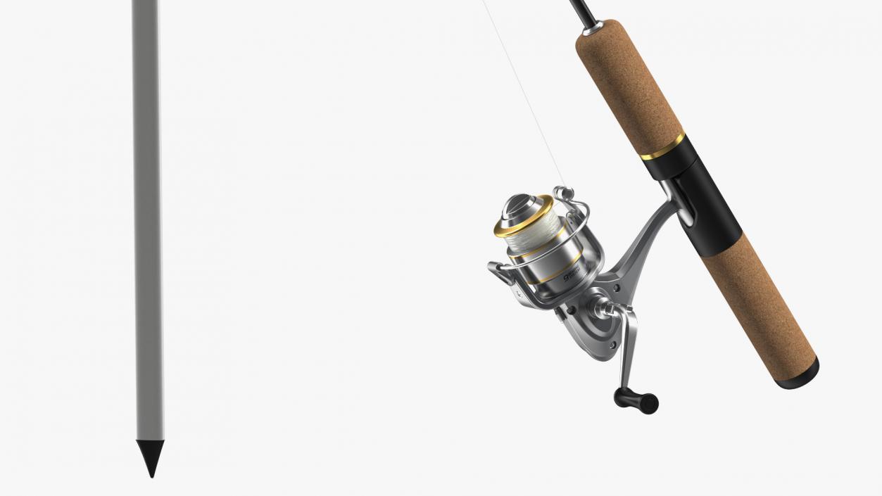 3D Fishing Pole on Rod Holder