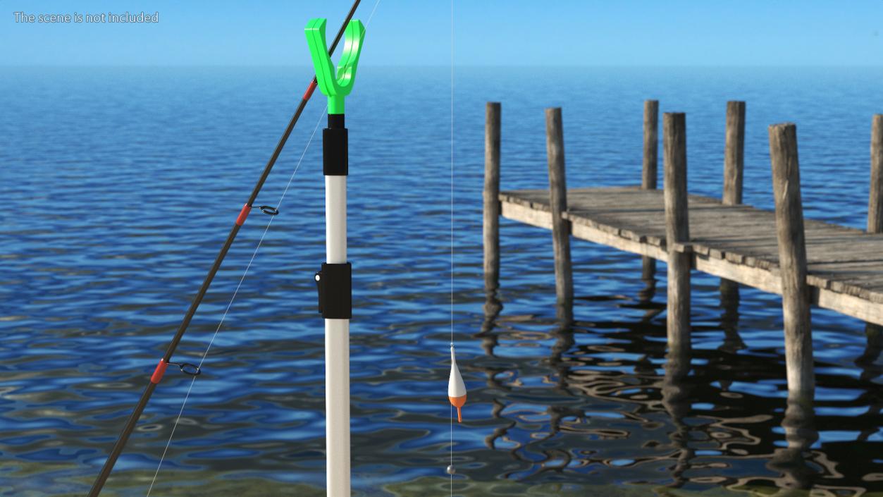 3D Fishing Pole on Rod Holder