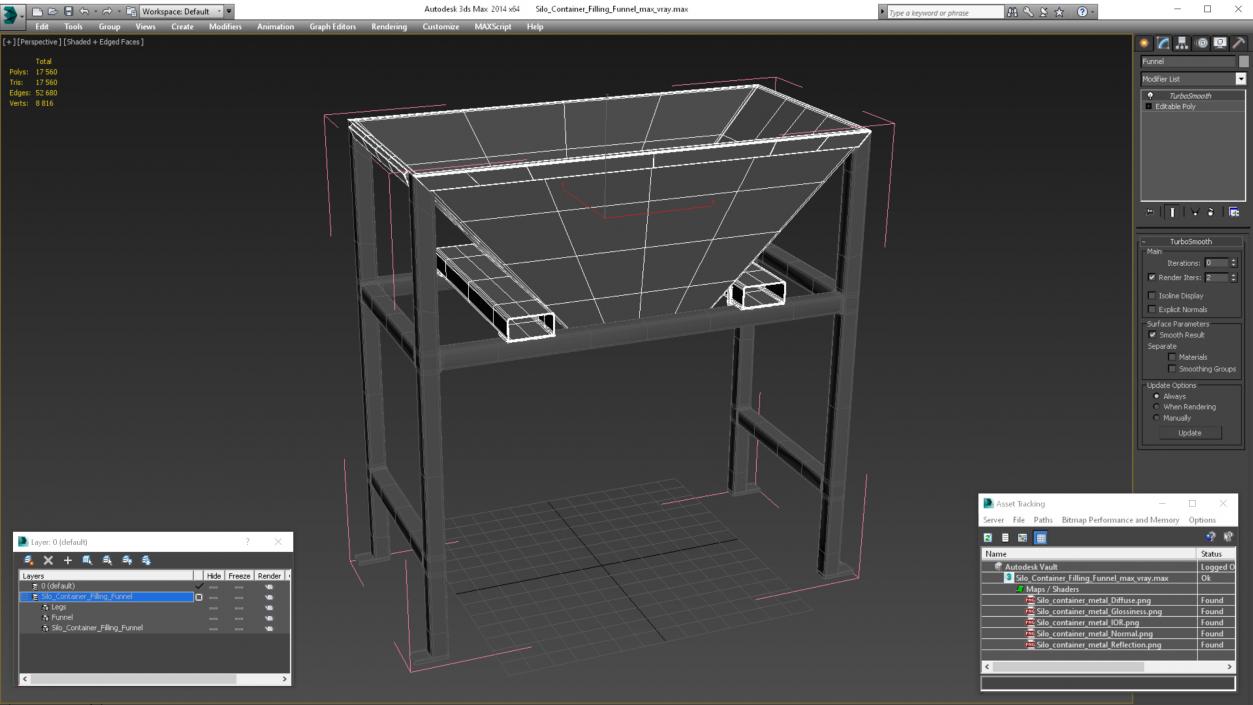 Silo Container Filling Funnel 3D model