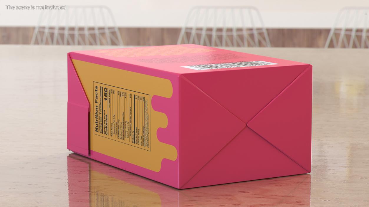 3D Rectangular Aseptic Carton Package Mockup Pink