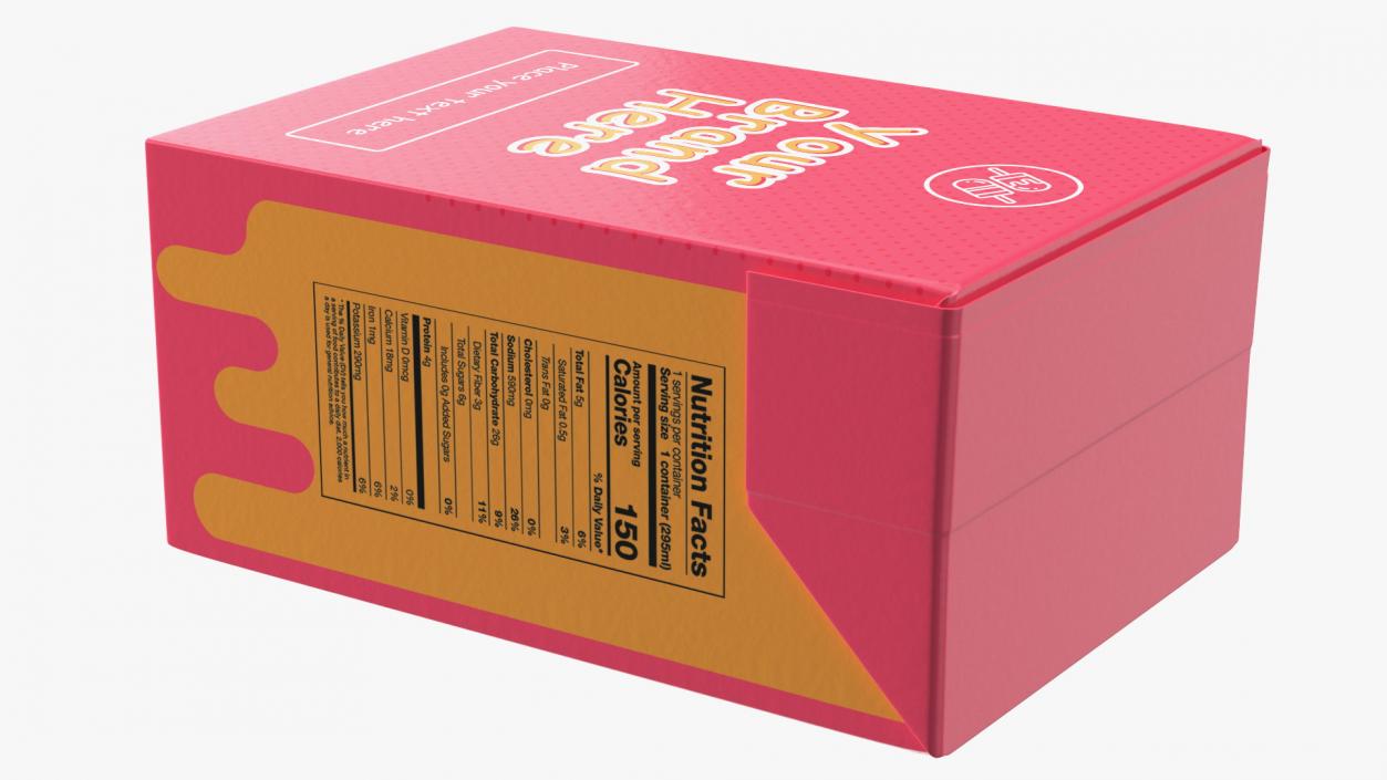 3D Rectangular Aseptic Carton Package Mockup Pink